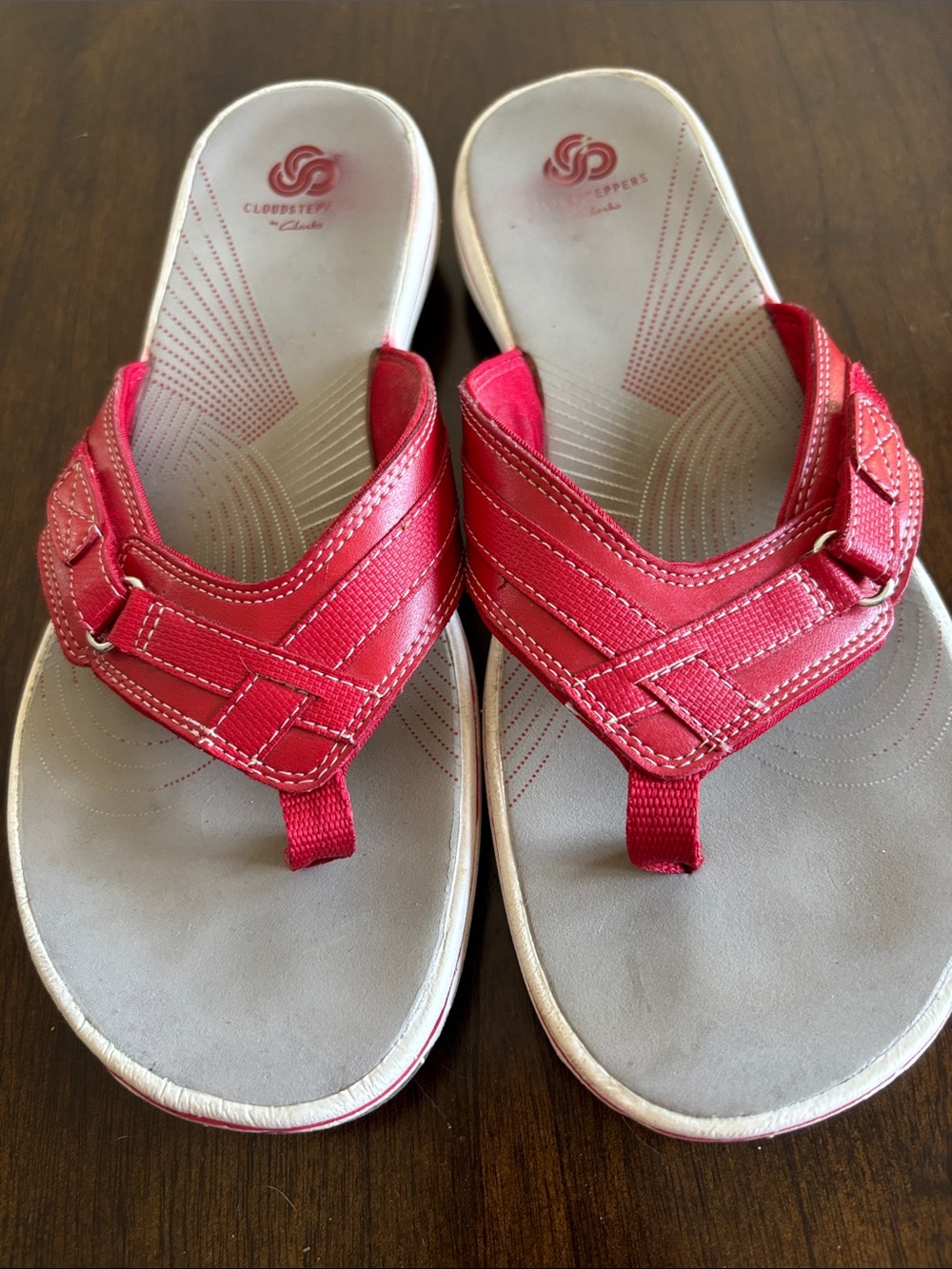 Cloudsteppers by Clarks Women’s Bright Red Thong Sandals